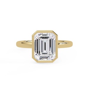 Anillo Solitario con Diamante Cultivado en Laboratorio de Corte Esmeralda de 2.00 CT en Oro Amarillo de 14K - Product Image 1