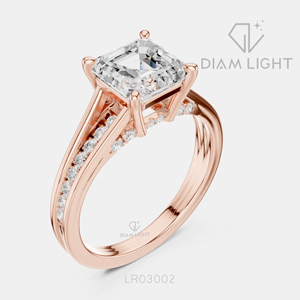 Classic 1.78CT Asscher Cut Lab Grown Diamond Engagement <b>Ring</b> in 14KT White Gold with F+ Color VS+ Clarity Engagement <b>Ring</b> - Product Image 6