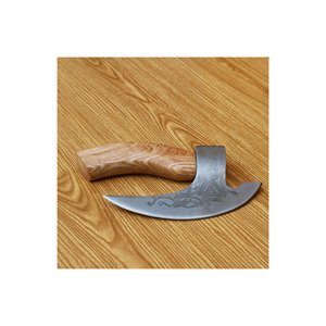 Hacha Vikinga Curva con Hoja de Acero Inoxidable Grabada y Mango de Madera Natural, Personalizable OEM, Decorativa, Artesanía Tradicional - Product Image 4