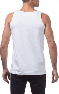 <b>Men's</b> <b>White</b> Cotton Tank Top O-Neck Sleeveless Casual Solid Color Knitted Plain Dyed Singlet for Training Streetwear Tank Top - Product Image 3
