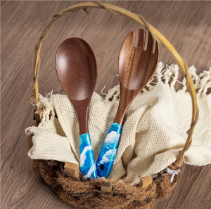 Cuchara de Madera con Impresión Esmaltada, Acabado Espejo, Ecológica, de Lujo, para Regalo de Boda, Cuchara para Servir Especias Hecha a Mano de Alta Calidad - Product Image 6