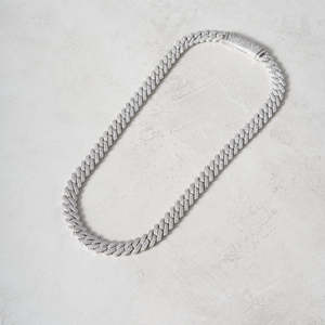 สร้อยคอแบบ Cuban Link ขนาด 12 มม. ประดับเพชร Moissanite เกรด VVS เงินแท้ 925 สไตล์ฮิปฮอป - Product Image 2