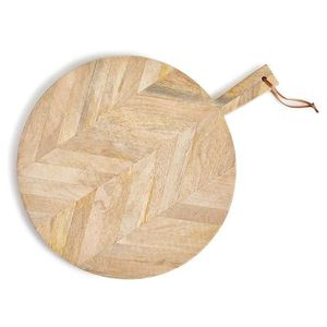 Planche à découper rectangulaire en bois de qualité supérieure avec poignée, finition naturelle, planche de cuisine monobloc - Product Image 2