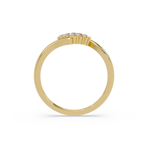 Anillo Minimalista de Oro Puro de 14K con Diamantes Cultivados en Laboratorio de Corte Redondo, Anillo de Compromiso y Boda para Mujer - Product Image 3