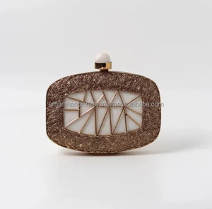 Bolso de mano de nácar de latón elegante y elegante para manualidades de lujo, bolso de noche elegante clásico para ocasiones especiales - Product Image 2