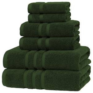 Juego de Toallas de Algodón Verde Oscuro de Lujo, 6 Piezas, Suaves y Absorbentes, para Baño, Hotel y Hogar, Calidad Premium - Product Image 1