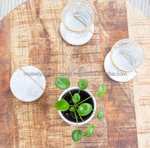 Posavasos de mármol blanco de alta calidad, posavasos de Color blanco para decoración de cuentas elegantes para accesorios de Mesa para el hogar al precio más bajo - Product Image 2
