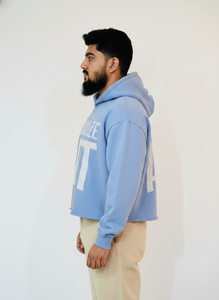 Sudaderas con Capucha Cortas de Estilo Urbano Personalizado, con Parches Bordados Desgastados, Diseño de Letras, Dobladillo con Borde Crudo y Corte Holgado - Product Image 3