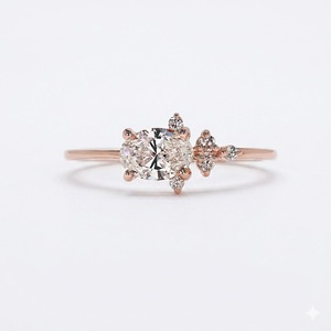 Bague de fiançailles en platine 950, diamant de laboratoire taille ovale 1,06 carat, clarté VS1, couleur E, bague solitaire avec sertissage ovale de l'ouest à l'est - Product Image 2