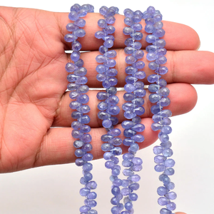 AAA+ Tanzanite 6x4mm-7x5mm Faceted Teardrop Briolette Beads Natural Tanzanite Semiprecious Gemstone Loose Drop Beads For Jewelry - Product Image 4