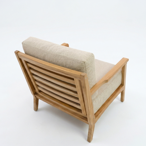 Silla Individual de Madera de Teca para Sala de Estar, Patio, Apartamento y Hotel, con Acolchado de Espuma Resistente, Diseño Moderno y Ecológico - Product Image 4