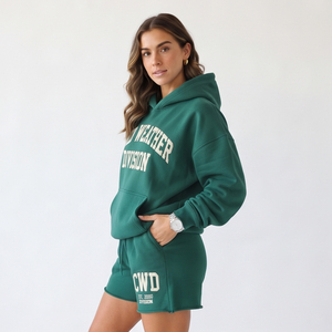 Conjunto de Sudadera con Capucha y Pantalones Cortos de Invierno, Estilo Hip Hop, Holgado, Transpirable, de Mezcla de Poliéster/Algodón de 400g, Estampado - Product Image 6