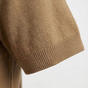 Polo en tricot à manches courtes pour homme, couleur kaki, avec rayures verticales, fermeture éclair, coupe décontractée - Product Image 6