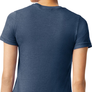 เสื้อยืดสตรีสีกรมท่าเสื้อยืดคอกลมแขนสั้นลำลองระบายอากาศได้ดีสวมใส่สบายในชีวิตประจำวัน - Product Image 4