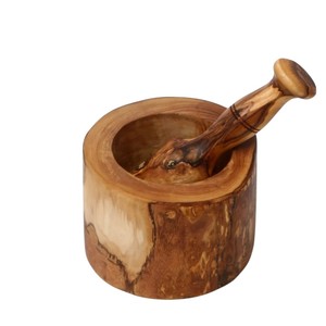 Traditional Handmade Natural Wood Mortar and Pestle Set Wooden <b>Grinder</b> <b>Herb</b> Crusher Kitchen Tool for Grinding Garlic and Spices - Product Image 3