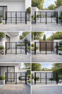 Panneau de clôture en acier gris foncé moderne avec revêtement en poudre pour treillis et portail extérieurs - Product Image 3