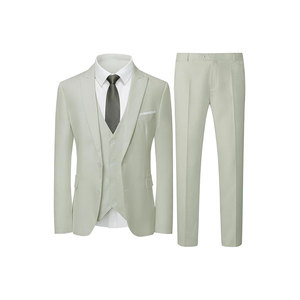 Costume de mariage trois pièces pour homme, style affaires et loisirs, croisé, effet délavé, avec détails crochetés - Product Image 5