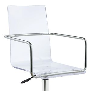 Clear and Chrome Acrylic Office <b>Chair</b> with Casters Modern Executive <b>Chair</b> for Comfort and <b>Mobility</b> - Product Image 3