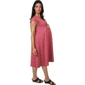 2025 coton biologique & Spandex tissu imprimé robe Style décontracté Midi longueur mancherons col en v taille personnalisée à vendre - Product Image 2