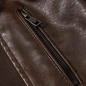 Inner Sherpa Fleece Lining <b>Men's</b> Winter Warm Leather <b>Jacket</b> <b>Long</b> Sleeve Vintage Fashion Zipper Closure Outerwear Coats - Product Image 5
