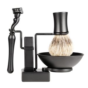 <b>Shaving</b> <b>Kit</b> for Men Safety Razor <b>Shaving</b> Brush Soap Cream and Stand Professional Stainless Steel New Latest Design - Product Image 1
