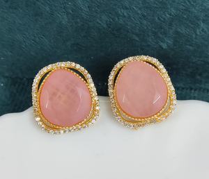 Pendientes de Oro de Primera Calidad con Doble Piedra, Estilo Minimalista, Complementan Todos los Atuendos, Ideales para Uso Casual y de Fiesta - Product Image 2