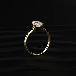 Anillo de Diamante Cultivado en Laboratorio con Corte Pera, 1CT, Color DE, Claridad VVS-VS, Certificado IGI, Conjunto de Anillos de Compromiso de Oro Amarillo - Product Image 2
