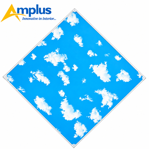 Panel Decorativo Cuadrado para Techo Suspendido de PVC con Estampado de Cielo Azul y Nubes, Aislamiento Térmico, Clase de Resistencia al Fuego, para Interiores - Product Image 1