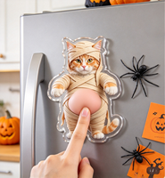 Aimant de réfrigérateur personnalisé en acrylique souple, aimant de réfrigérateur personnalisé pour Halloween, aimant souple à presser pour la cuisine, la maison, la décoration des fêtes