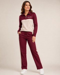 Women's <b>Black</b> White Solid Lightweight Hooded Full Sleeve Drawstring Sporty Sweatshirt <b>Pants</b> Set Breathable Polyester Winter Wear - Product Image 4