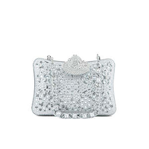 Silver Fancy <b>Evening</b> <b>Bag</b> Clutch P24192 - Product Image 3