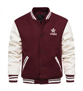 Veste universitaire d'hiver pour homme de haute qualité, blanche unie, avec patch brodé personnalisé, en cuir lavé respirant - Product Image 4
