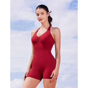 Combinaison de yoga sans dos pour femme, justaucorps de sport sans couture avec fermeture à agrafes, bretelles réglables, taille haute, en Spandex et Polyester, tenue de sport - Product Image 5