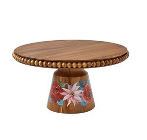 Base de Madera con Diseño Floral para Tartas, Plato Elevado Ecológico para Exhibición de Postres, Ideal para Bodas, Cumpleaños, Hogar, Cocina y Suministros de Panadería - Product Image 2