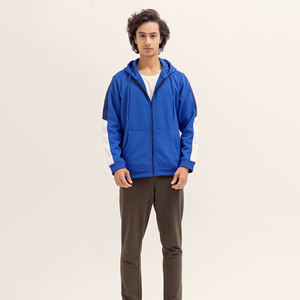 Sweat à capuche zippé de luxe pour homme en molleton épais 100 % coton, style streetwear, couleur unie, thermique, respirant, imprimé sérigraphié - Product Image 3