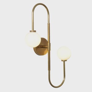 Modern Brass Wall Sconce Round Geometric Indoor Lighting Fixture Living Room Home Decor Remote <b>Controlled</b> - Product Image 5