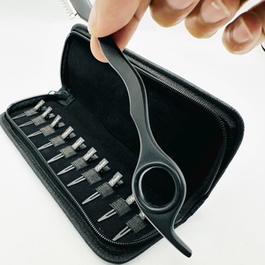 Juego de alicates para extensión de cabello de acero inoxidable de grado quirúrgico sólido, negra mate profesional maquinilla de afeitar, logotipo personalizado de bajo costo - Product Image 4
