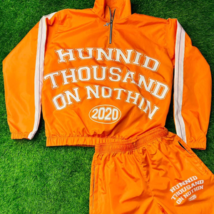 High Street Style Men Screen Printed Windbreaker Shorts Set Breathable Winter Custom Zipper <b>Puller</b> Windbreaker Shorts - Product Image 1