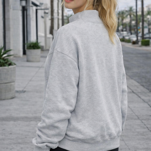 Womens Cream Solid California Letter Embroidered <b>Off</b>-The-<b>Shoulder</b> Oversized <b>Sweatshirt</b> Long Sleeve Casual Streetwear - Product Image 6