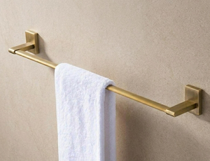 Creative Golden Color Hotel & Apartment Use Modern Design Eco-Friendly Bathroom Towel Rack Nail-Free Single-Rod Towel Bar - Product Image 6