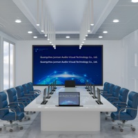 Écran LCD motorisé escamotable pour système de visioconférence, en alliage d'aluminium brossé argenté, affichage rétractable dissimulé pour bureau
