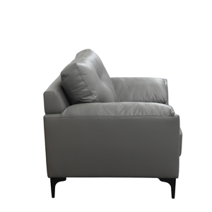 Sofá Moderno de 1 Plaza Tapizado en Cuero con Estructura de Madera, Respaldo Acolchado y sin Brazos para Sala de Estar - Product Image 4