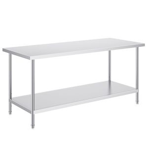 Mesa de Preparación de Acero Inoxidable de Alta Resistencia de 30 x 72 x 34 Pulgadas con Capacidad de Carga de 920 Libras y Fregadero con Altura Ajustable en 3 Niveles - Product Image 5