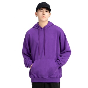 Latest Trend OEM Men's Drop Shoulder Heavy Weight Plain Drawstring Hoodie With Kangaroo Pocket Men's Pullover Hooded Sweat Shirt - Product Image 6