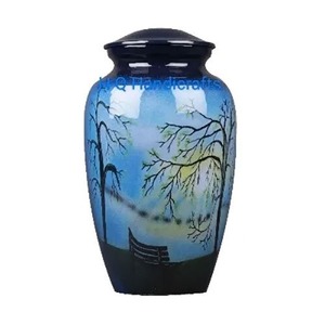 Urna Funeraria Artística Personalizada con Diseño de Paisaje al Atardecer para Guardar Cenizas de Adultos, Urna Grande de Aluminio para Cenizas de Hombres - Product Image 4