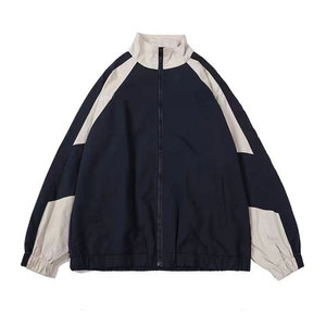 Custom Lightweight Windbreaker Zip Men's <b>Jacket</b> Nylon <b>Camo</b> Cut Sew Boxy Waterproof Stand Collar Manufacturer Outdoor Sports - Product Image 1