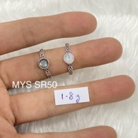Bague de mariage élégante pour femme en argent sterling 925 avec labradorite et quartz, design ajouré à maillons entrelacés