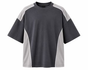 Men's Oversized Color Blocked T-Shirt <b>Raglan</b> Sleeve O-Neck Knitted Solid Design Contrast Trim Casual Style - Product Image 1