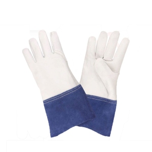 Gants de soudage TIG en cuir de chèvre et de vache, résistants à la chaleur, ignifuges, pour la lutte contre les incendies et le barbecue - Product Image 1