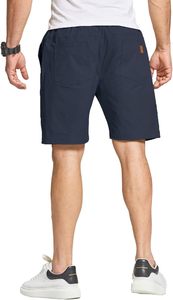 Pantalones Cortos Casuales para Hombre, 100% Algodón, Cintura Elástica con Cordón, Ligeros, Transpirables, de Secado Rápido, Ecológicos, para Gimnasio y Playa - Product Image 4